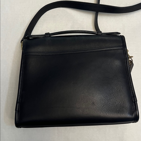 COACH VINTAGE COURT BAG CROSSBODY SATCHEL NAVY BLUE LEATHER 1229 MADE IN US - Picture 10 of 16